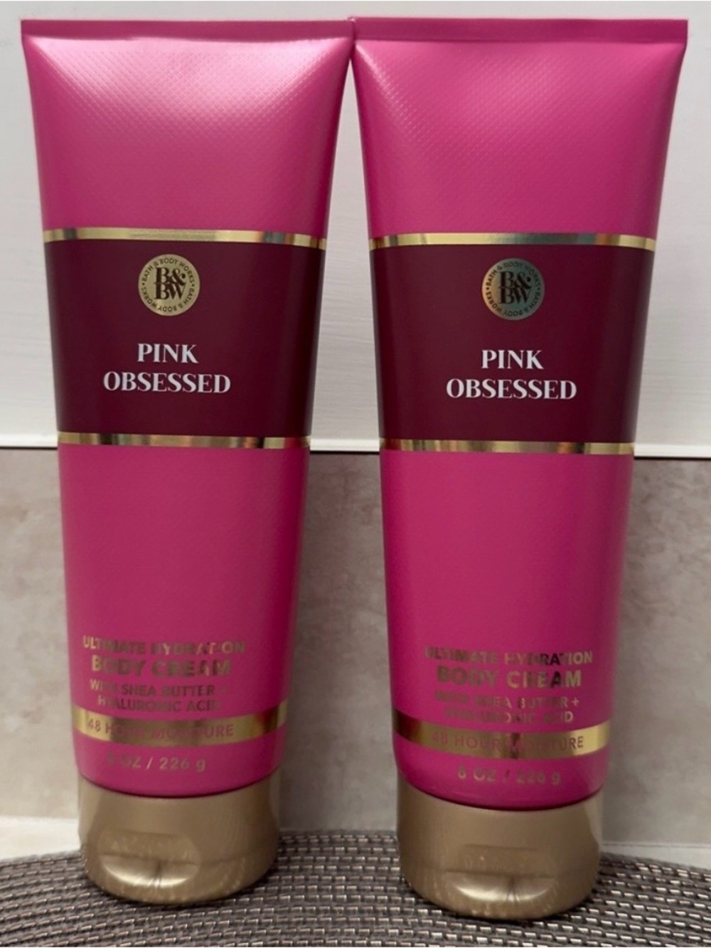 NWT Bath & Body Works Pink Obsessed Ultimate Hydration Body Cream Set of 2